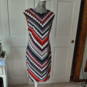 Chevron Patterned Sleeveless Dress